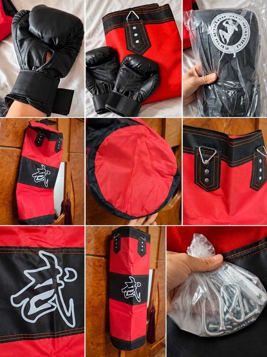Sac de box 100x30 cm + mănuși incluse - NOU, neumplut