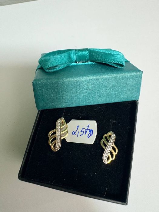 Cercei aur alb și galben 14k 2,57gr (cdc)