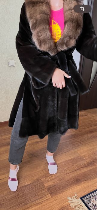 Норковая шуба с соболем