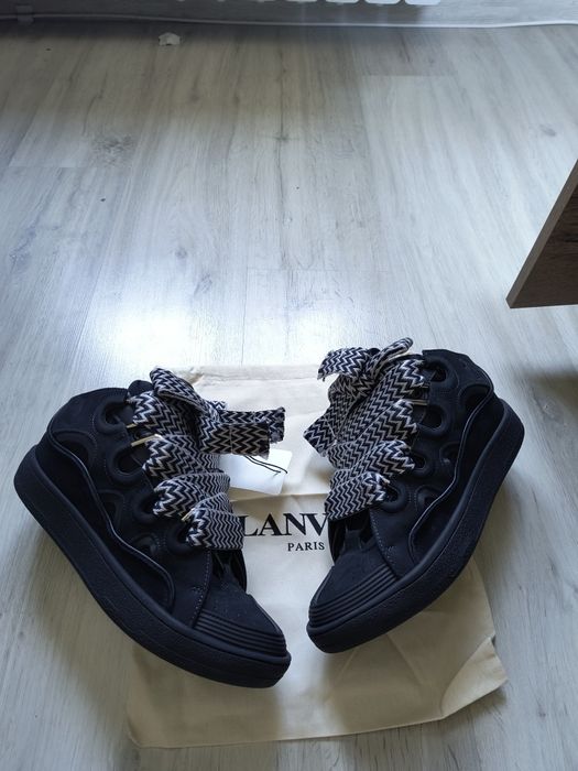 Lanvin curb low negru alb 41