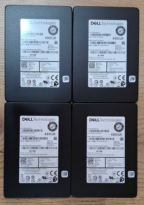 set 4 bucati ssd server Dell Enterprise 480gb  noi 0 ore sata 6gb/s