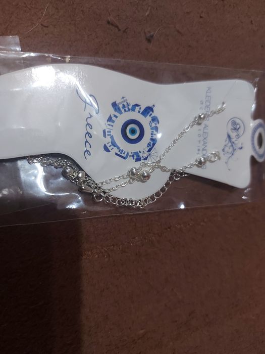 Bratara de picior argintie (Nouă, cu etichetă)