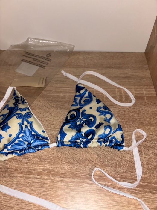 Top bikini imprimeu Dolce&Gabanna