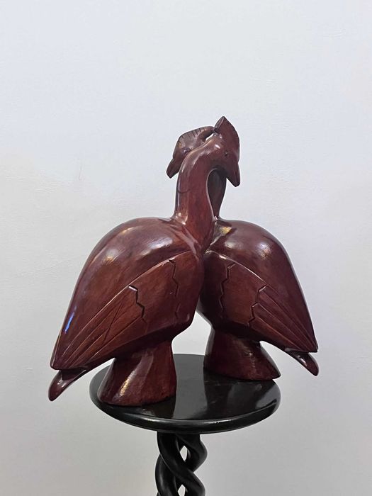 Doua statuete sculpturi mari grele vechi bibelou bibelouri figurine