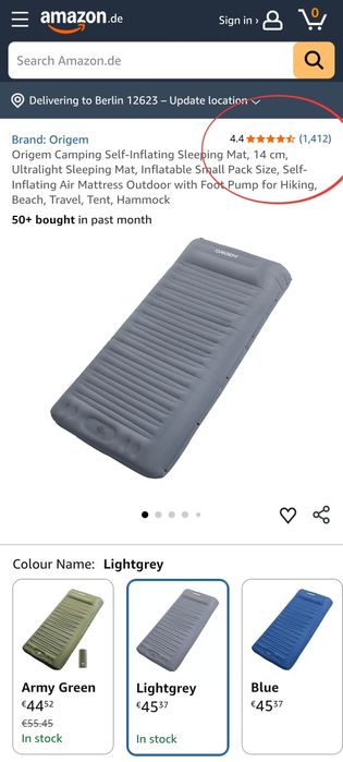 200х76х14см Ултралек самонадуваем къмпинг матрак, Origem