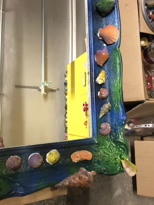 Oglinda,lemn motiv oceanic foarte mare!