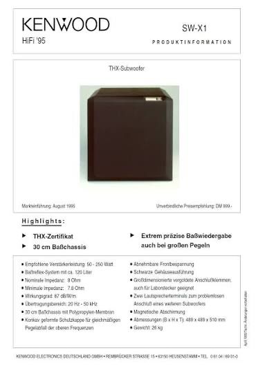 SUBWOOFER KENWOOD SW-X1,Nou la cutie,bass de 30 cm ,pasiv, 150W
