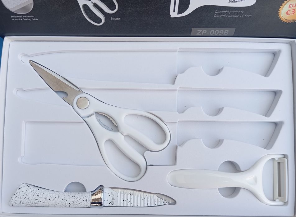 Комплект кухненски ножове + Ножица и Белачка ZEPTER