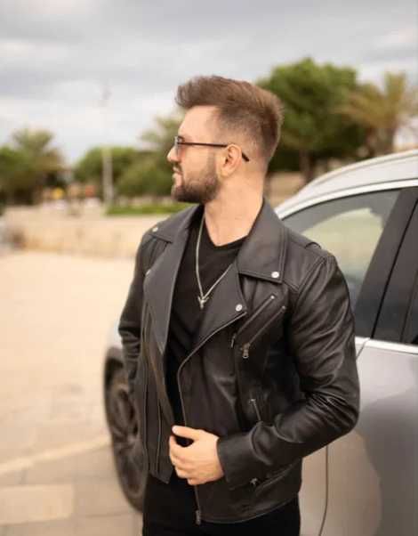 Кожено яке от висококачествена агнешка кожа размер S/M (48).