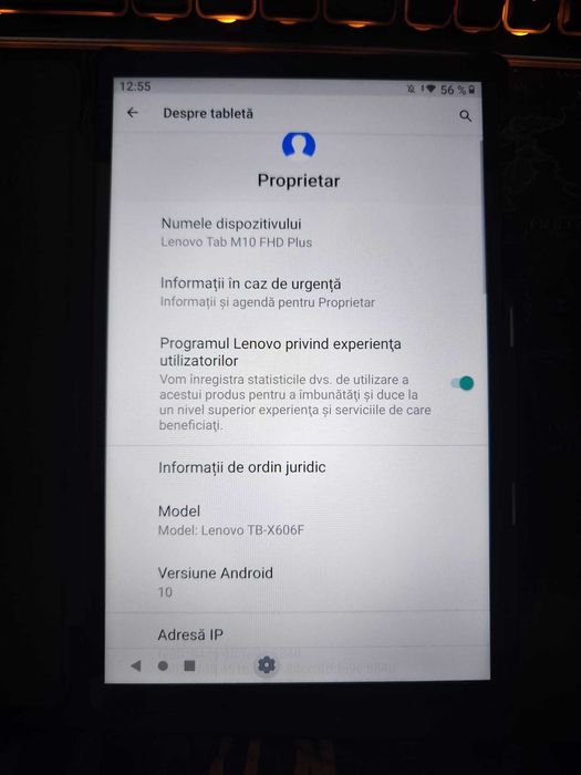 Tabletă Lenovo Tab M10 FHD Plus (TB-X606F) – Ecran superb, carcasă metalică, stare excelentă!