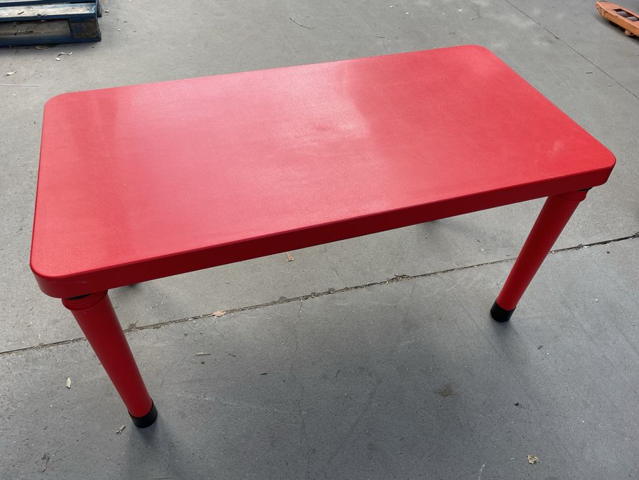 Masuta pentru copii interior/exterior Pilsan Happy Table Rosu 120x60cm pentru lectii/activitati 4 copii,plastic rezistent, pt gradinite, crese