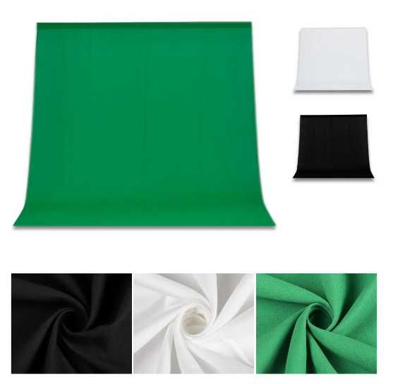 Фон за фотография и видео 2 х 3 м – зелен, бял, черен или сив