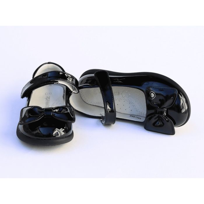 Детски черни официални лечение обувки Apawwa