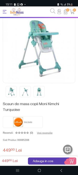 Scaun de masa bebeluși
