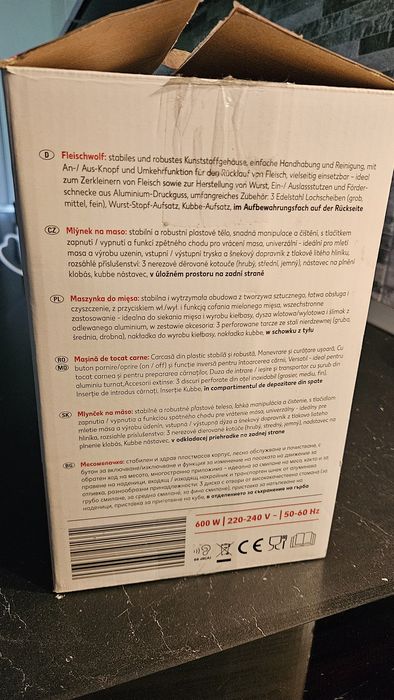 Mașină de tocat carne FLEISCH-WOLF 600W – Nouă, sigilată