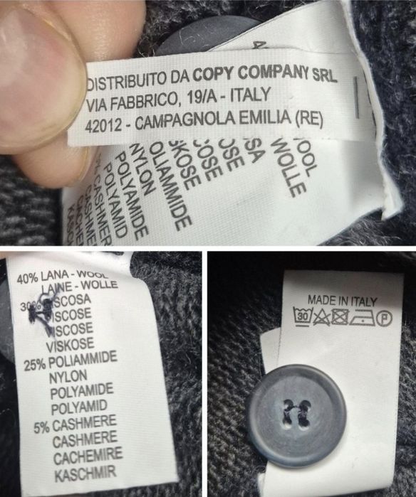Cardigan Angelico de lux, Lână, Cașmir 5%, Made in Italy, Bărbați - XL
