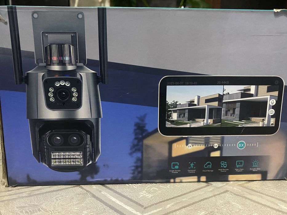 Wi-Fi Smart Kamera 8x Zoom / Ikki linzali / Tungi ko'rish (Yangi)