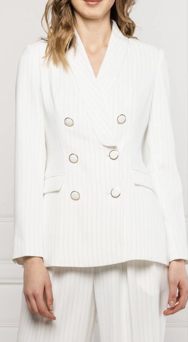 Sacou nou Guess Marciano, alb cu dungi subtiri, mar 40