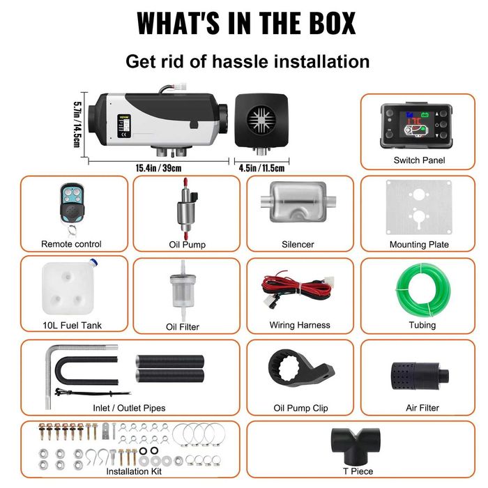НЕМСКИ 5KW дизелов въздушен отоплител + ЛЕД ФЕПЕР