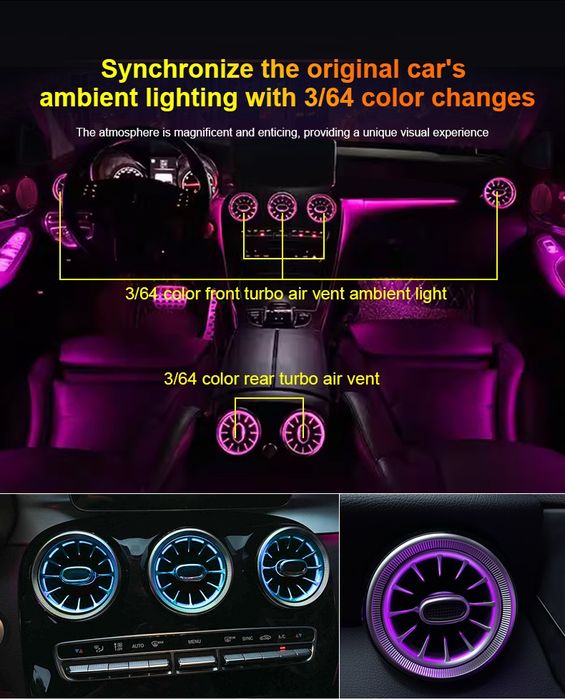 Set grile guri ventilatie cu LED Mercedes-Benz Clasa C W205 C205 GLC