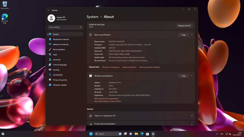 Lenovo Desktop, работна станция