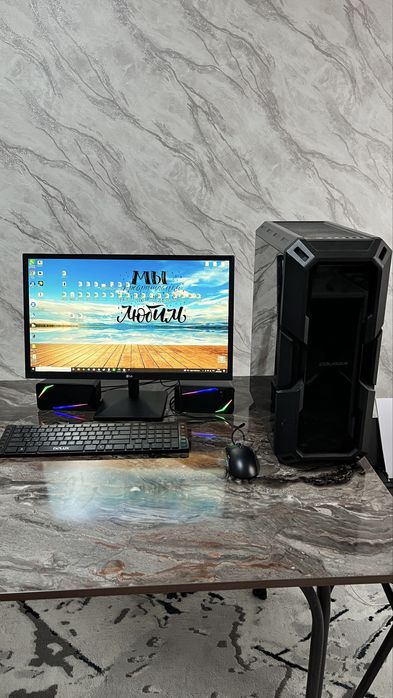 Компьютер б/у игровой на i5 7400 озу 8гб rx570 4гб монитор LG 24