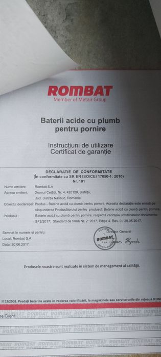 Baterie auto  3 luni garanție  dacia 1100  1310  Mondeo EGR   multi ma