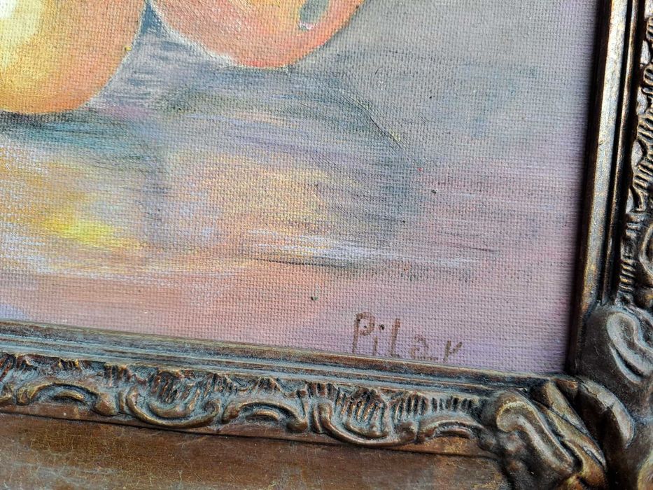 tablou pictura pe lemn 52/42 cm semnat