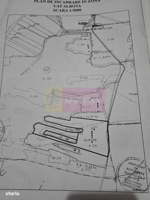 9,4 ha teren lângă DEx12 Pitești | 2,85 €/mp | loturi sau pachet