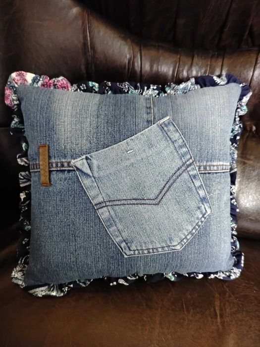 Нови!Дънкови декоративни възглавнички с цип за вашия диван