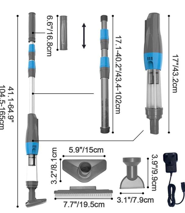 Aspirator Piscină PoolyPoly 3in1 – Fără Fir & Telescopic