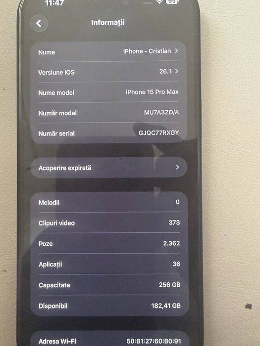 Vand iphone 15 pro max