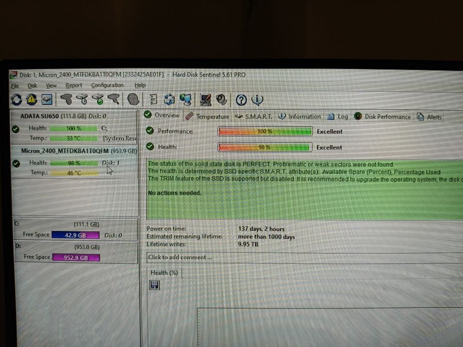 Vând SSD Micron 1Tb 2400 gen4 nvme