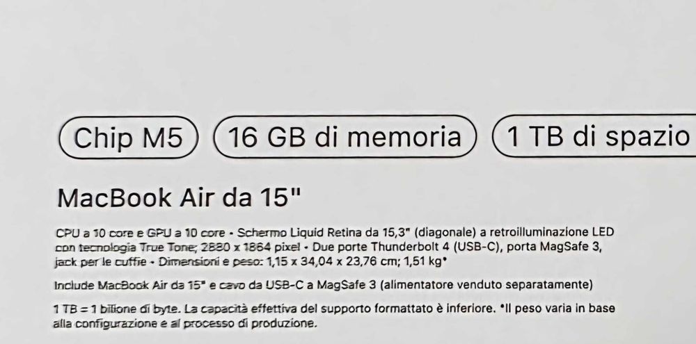 Apple MacBook Air M5,Sigilat, Gar.1 An - KLI Amanet