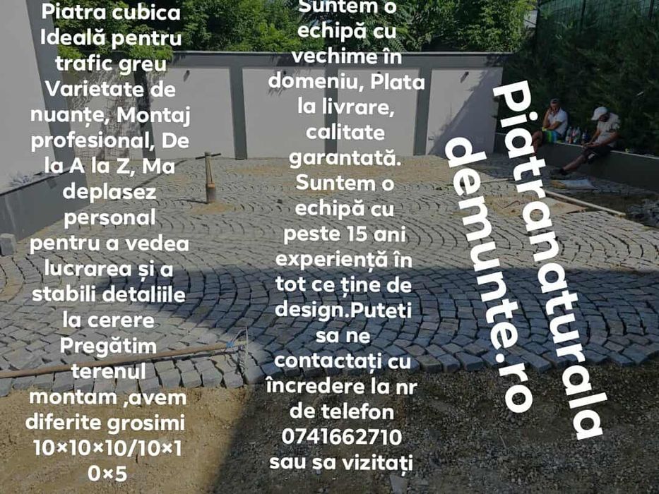 Piatra cubică nouă ANDEZIT.  Livrare și montaj oriunde în Țară