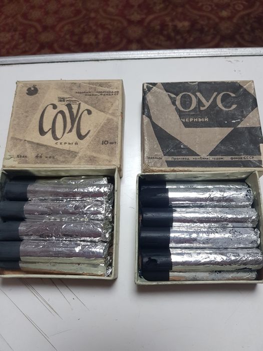 Пастель соус черный и серый, уголь рисовальный