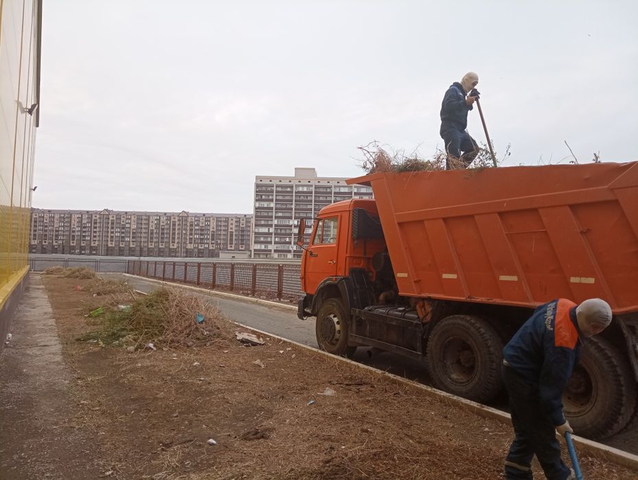 Уборка территории Покос травы .