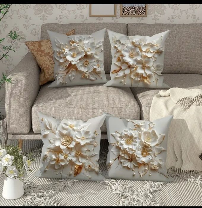 4 бр калъфки за декоративни възглавници 3d