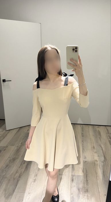 Бежевое платье Xs,S