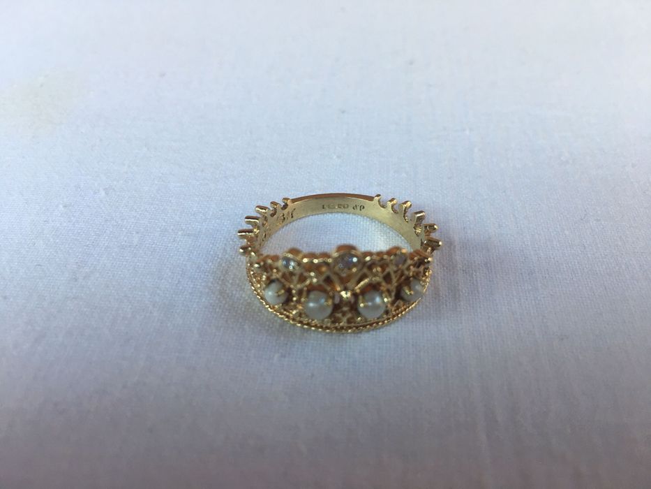 Inel aur 18 k diamante perle Akoya