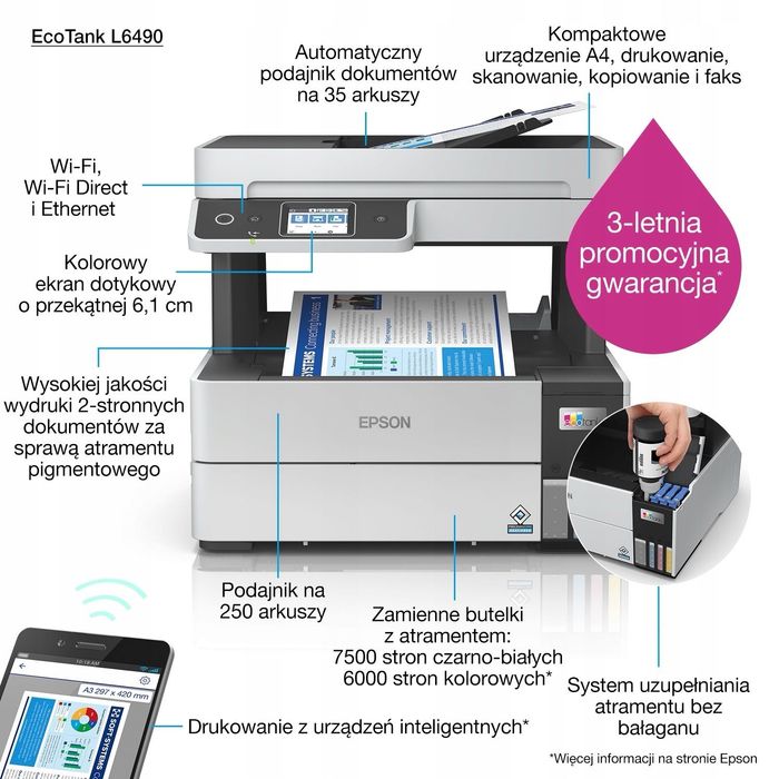 Epson L6490 МФУ струйное Epson Eco Tank L6490 Tehnodom.uz