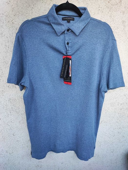 Tricou Polo Banana Republic nou cu etichetă, Luxe Touch Performance, mărimea M, albastru