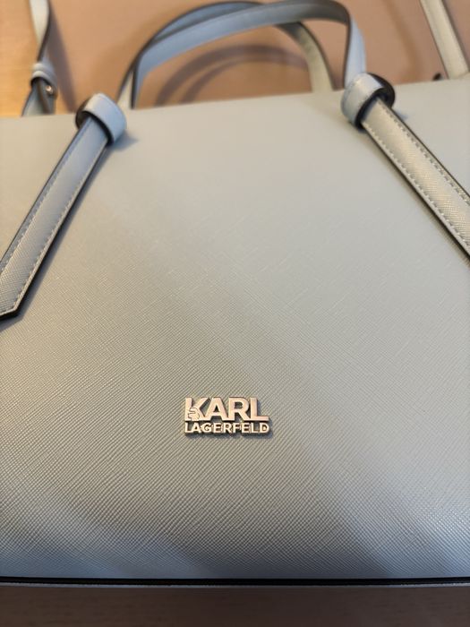 Geanta Karl Lagerfeld din piele albastra