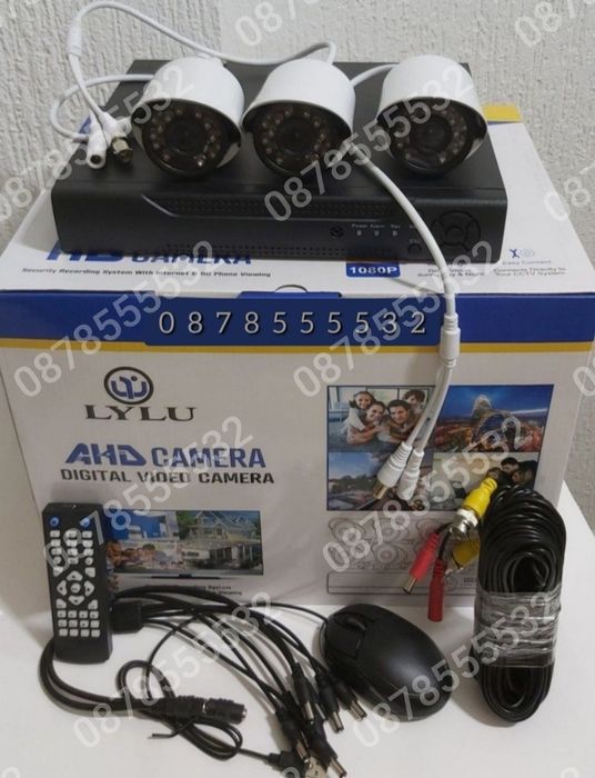 ПРОМО!Комплект 4 камери и 4 канален DVR видео наблюдение 5 мегапиксела