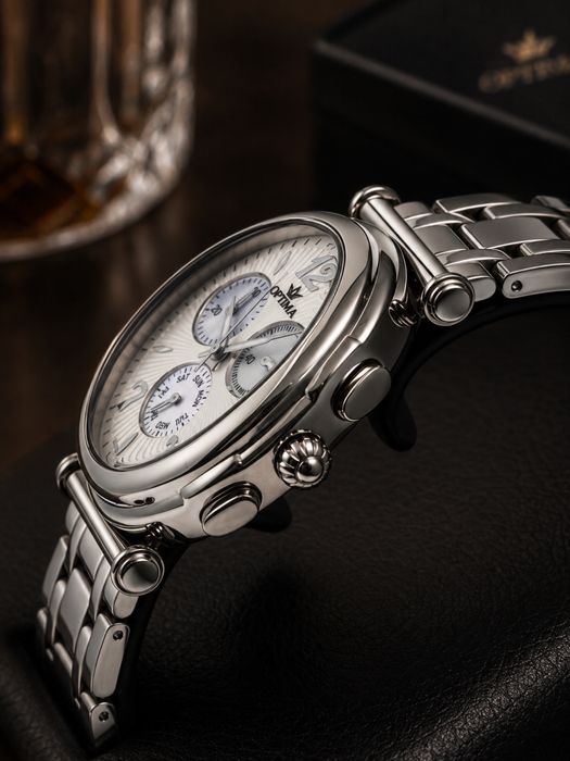 Ceas damă Optima Swiss Made Chronograph nou, cutie + garanție internațională 2y