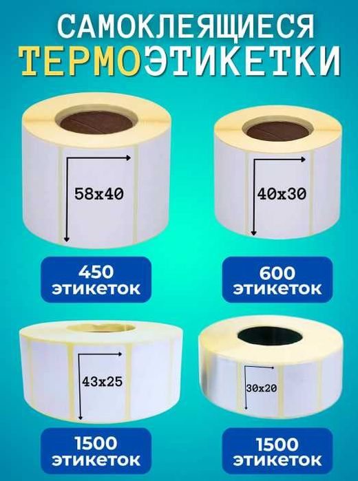 Termoetiketka, Termal printer yorliqlari, Hamma razmeridan bor!
