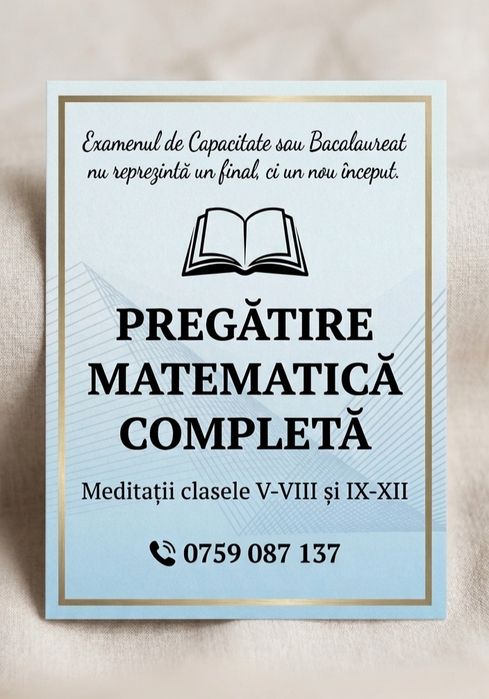 Meditații la Matematică pentru Examene (Gimnaziu/Liceu) - Rezultate Garantate