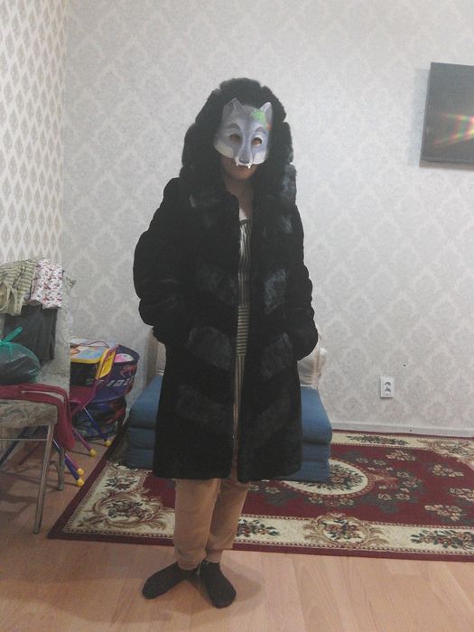 Шуба комбинированная мутон-норка