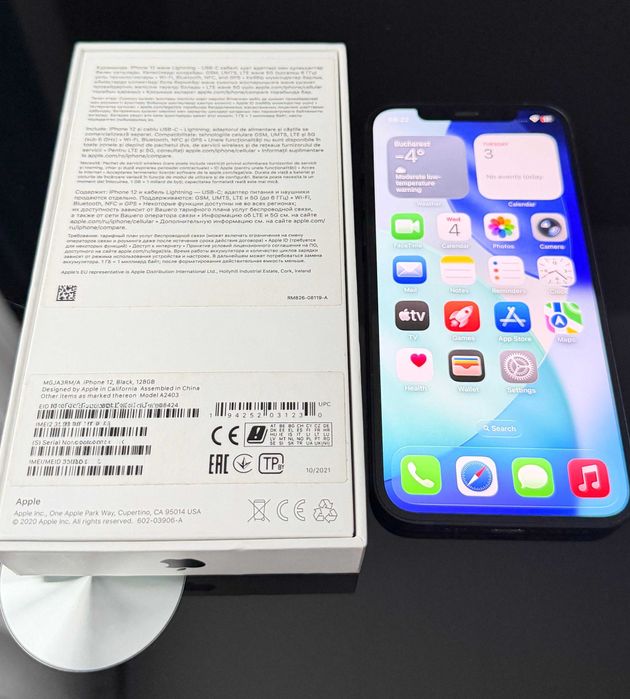 iPhone 12 128GB black - stare foarte buna