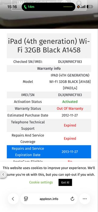 apple ipad 4 generatia 4 tableta wifi 32gb